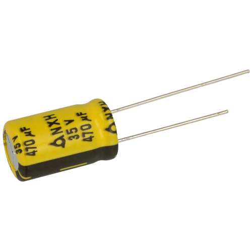 Kondensator; niskoimpedancyjny; elektrolityczny; 470uF; 35V; NXH35VB470M 10x16; fi 10x16mm; 5mm; przewlekany (THT); Samyoung; RoHS