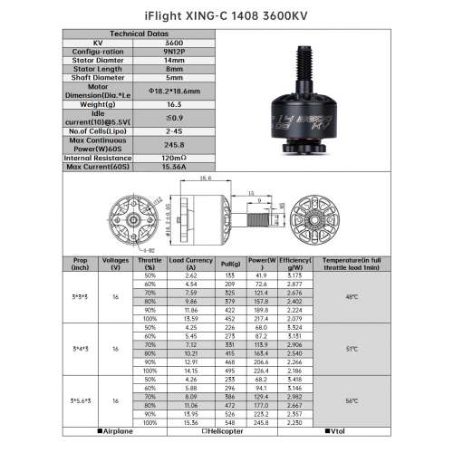 Silnik Iflight XING-C 1408 3600KV 4S  Cinematic FPV motor