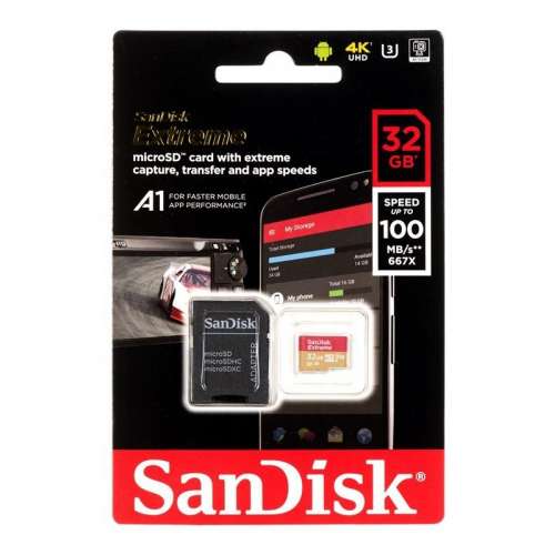 Karta pamięci SanDisk Extreme microSDHC 32GB Drony / GoPro (SDSQXAF-032G-GN6MA)