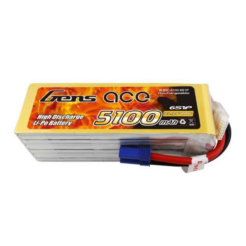 Akumulator GensAce 5100mAh 22.2V 80C 6S1P EC5