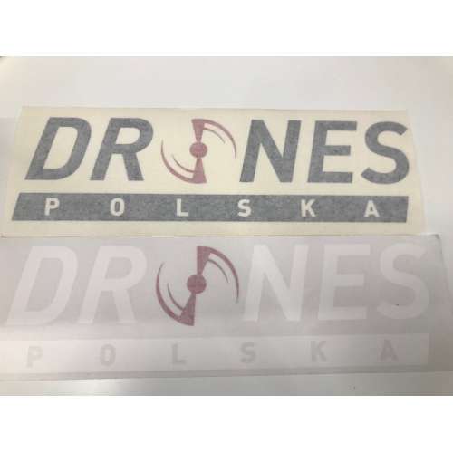 DRONES POLSKA naklejka biała