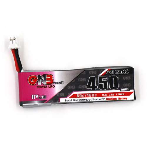 Akumulator GNB 1S 3.8v HV 450mah LiPo Battery 80C GAONENG PowerWhoop PH2,0